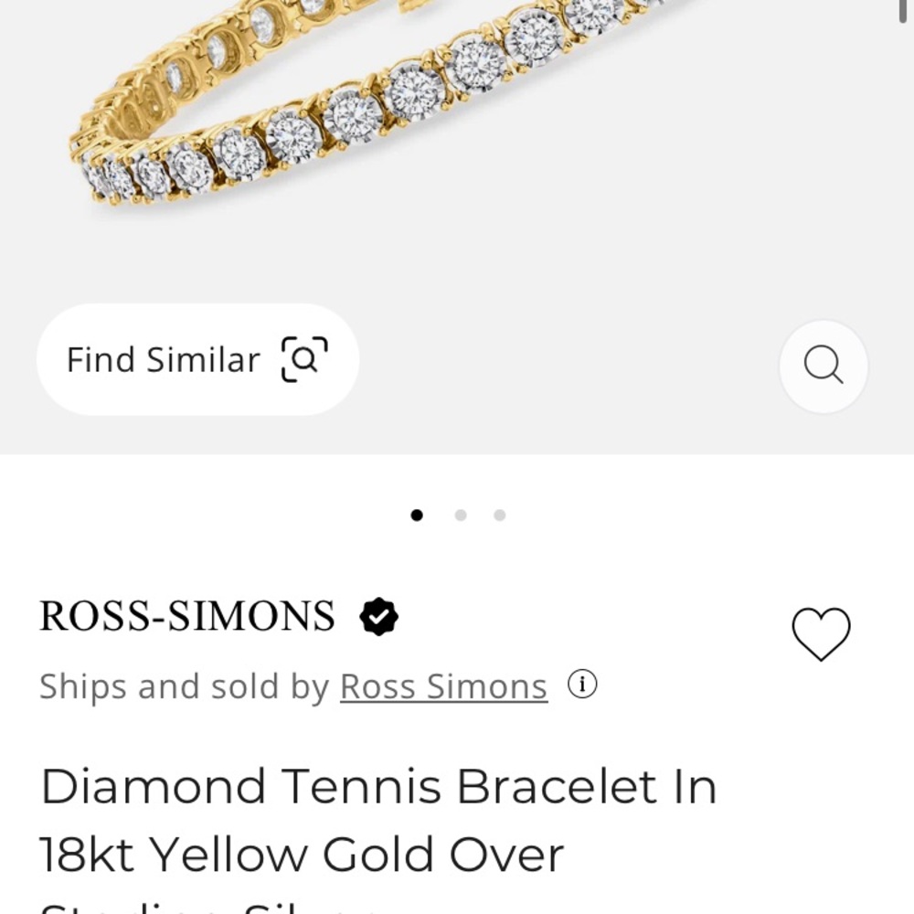 Ross-Simons Gold and Silver Diamond Bracelet - Picture 4 of 5